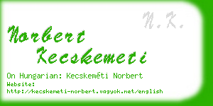 norbert kecskemeti business card