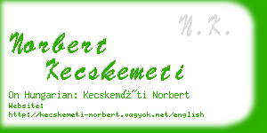 norbert kecskemeti business card